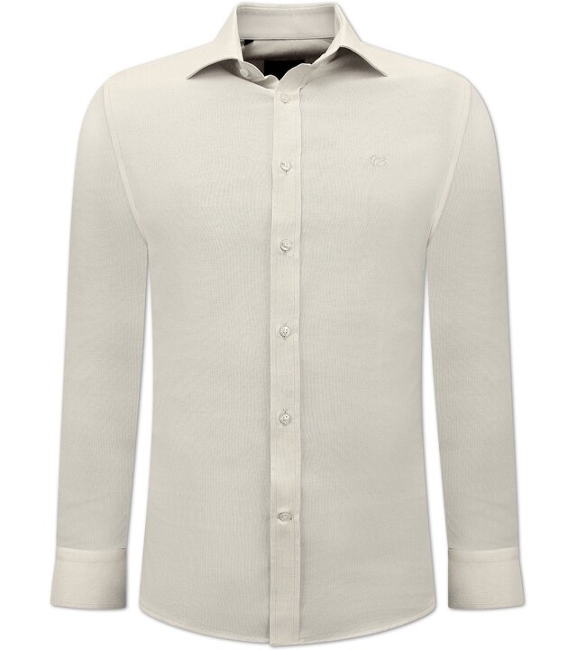 Gentile Bellini Oxford Plain Bluse Herren – 3131 – Beige