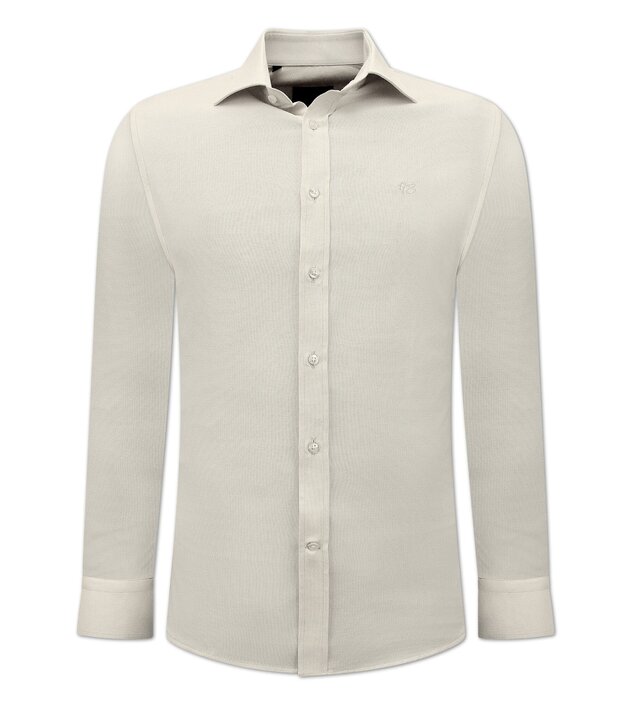 Gentile Bellini Oxford Plain Bluse Herren – 3131 – Beige