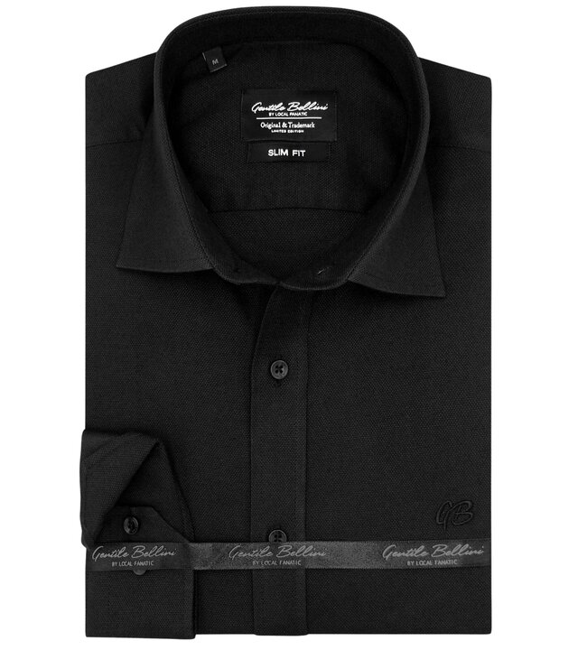 Gentile Bellini Blank Oxford Businesshemd Herren -3126 - Schwarz