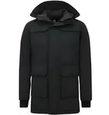 Enos Hochwertige Winterjacke Herren Schwarz