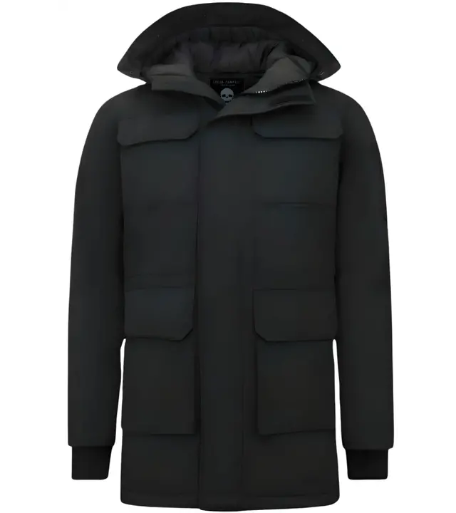 Enos Hochwertige Winterjacke Herren Schwarz