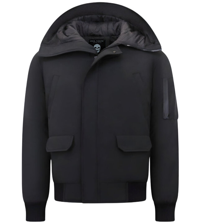 Enos Winterjacke Herren Kurz Schwarz