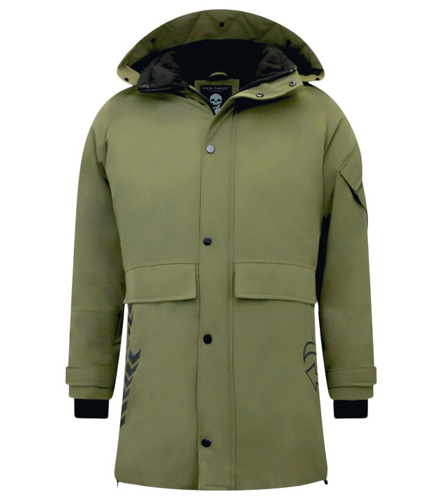 Enos Herren Winterparka mit Kapuze - Grün