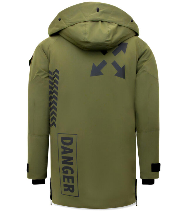 Enos Herren Winterparka mit Kapuze - Grün