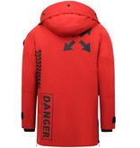 Enos Herren Winter Jacken Lang - Rot Enos Herren Winter Jacken Lang - Rot