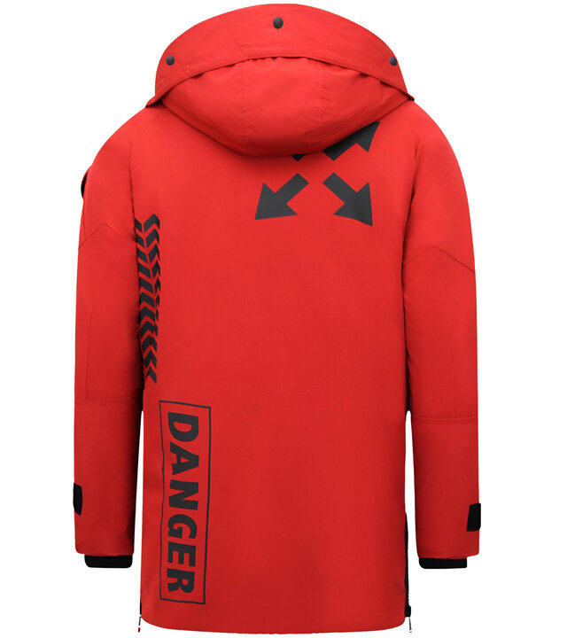 Enos Herren Winter Jacken Lang - Rot