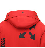 Enos Herren Winter Jacken Lang - Rot Enos Herren Winter Jacken Lang - Rot