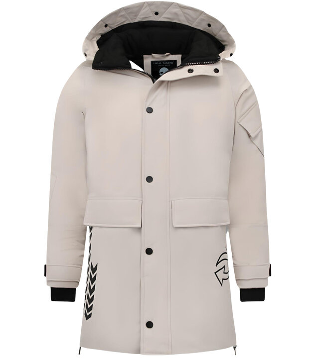 Enos Lange Winterjacke Herren Beige