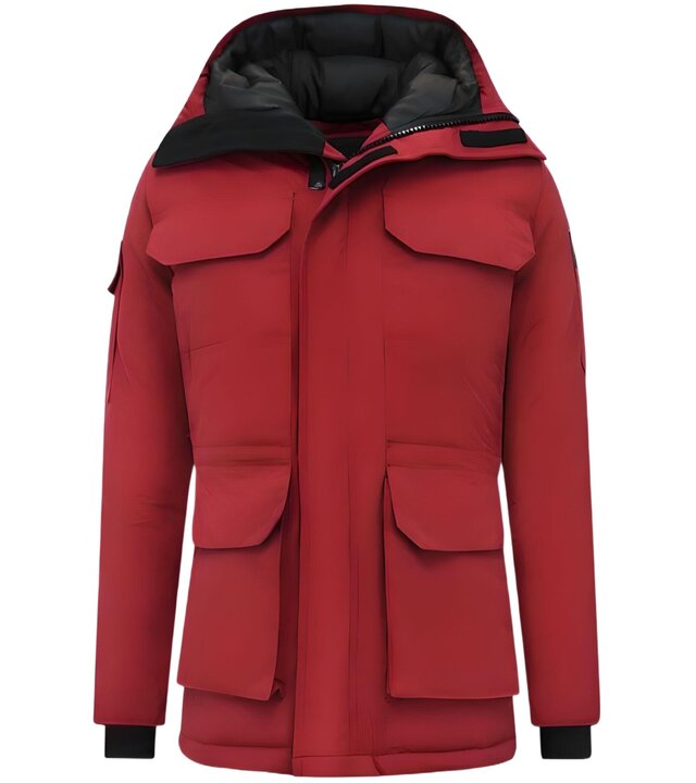 Beluomo Dicke Winterjacke Herren - Rot