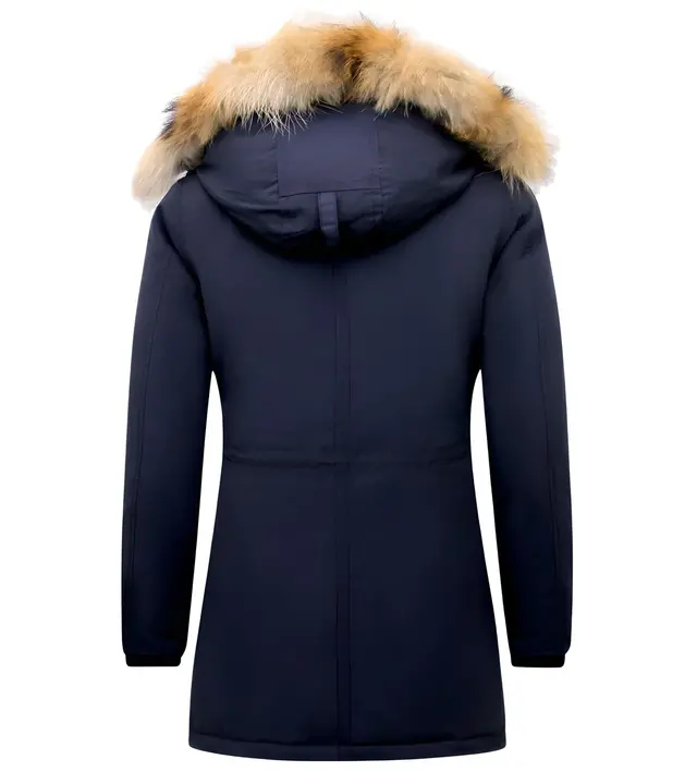 Matogla Wintermantel Mit Echtfell Damen - 8201 - Blau