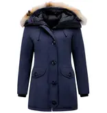 Matogla Wintermantel Mit Echtfell Damen - 8201 - Blau