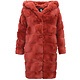 Damen Pelzjacke Mit Kapuze - 610R - Rot