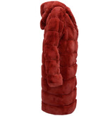 Gentile Bellini Damen Pelzjacke Mit Kapuze - 610R - Rot