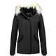 Damen Winterjacke mit Kapuze Pelz - 5897Z - Schwarz