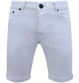 Local Fanatic Weiße Shorts Männer Stretch - Kurze Denim