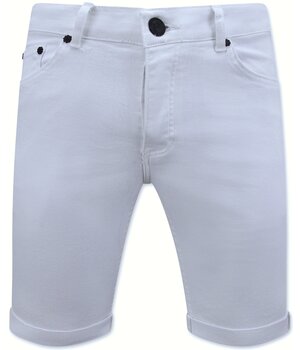 Local Fanatic Weiße Shorts Männer Stretch - Kurze Denim