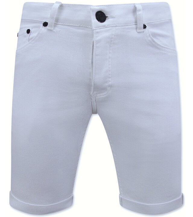 Local Fanatic Weiße Shorts Männer Stretch - Kurze Denim