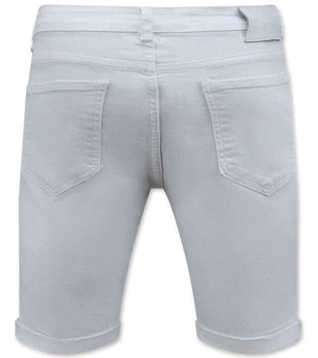 Local Fanatic Weiße Shorts Männer Stretch - Kurze Denim