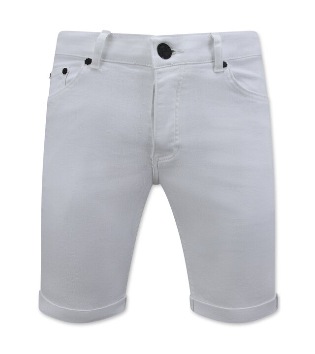 Local Fanatic Weiße Shorts Männer Stretch - Kurze Denim