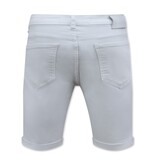 Local Fanatic Weiße Shorts Männer Stretch - Kurze Denim