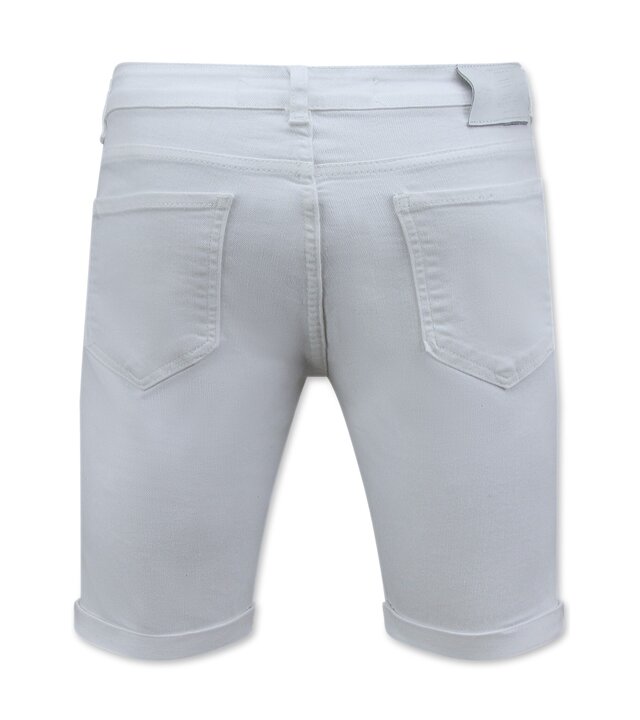 Local Fanatic Weiße Shorts Männer Stretch - Kurze Denim