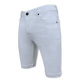 Local Fanatic Weiße Shorts Männer Stretch - Kurze Denim