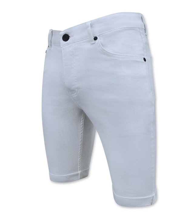 Local Fanatic Weiße Shorts Männer Stretch - Kurze Denim