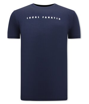 Local Fanatic Cartoon Herren  T-shirt  - Navy