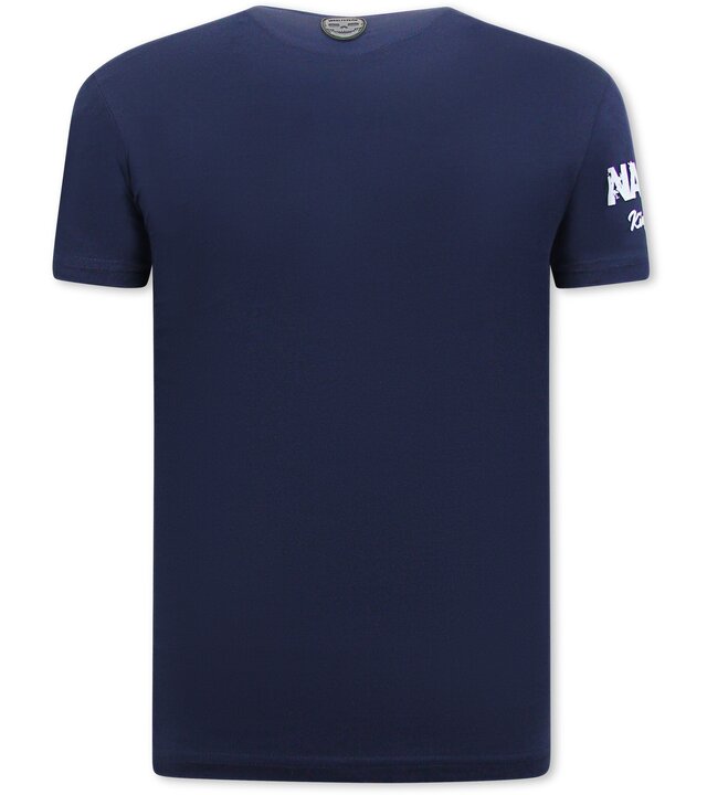 Local Fanatic Pablo Escobar Print Herren-T-Shirt - Navy