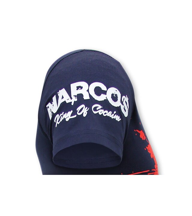 Local Fanatic Pablo Escobar Print Herren-T-Shirt - Navy