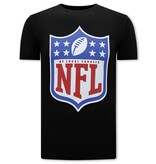 Local Fanatic NFL Shield Team Print Männer-T-Shirt - Schwarz