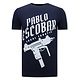 Pablo Escobar Uzi Print Herren-T-Shirt - Navy