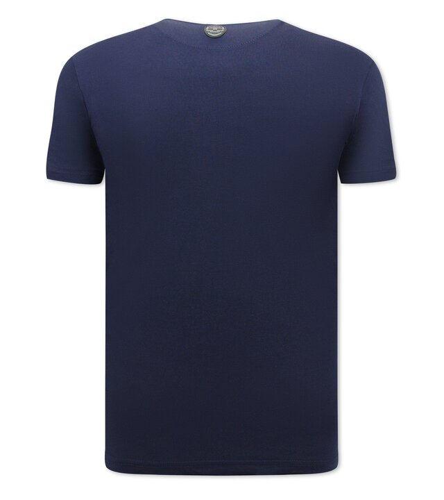 Local Fanatic Pablo Escobar Uzi Print Herren-T-Shirt - Navy