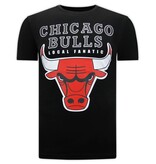 Local Fanatic Bulls Classic Design Herren-T-Shirt - Schwarz