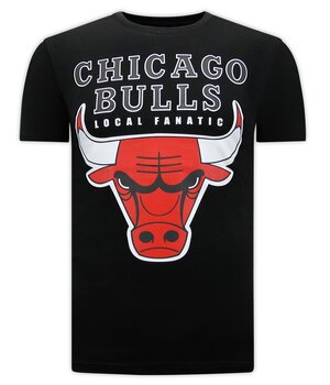 Local Fanatic Bulls Classic Design Herren-T-Shirt - Schwarz