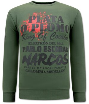 Local Fanatic Pablo Escobar - El Patron Pullover für Männer - Grün