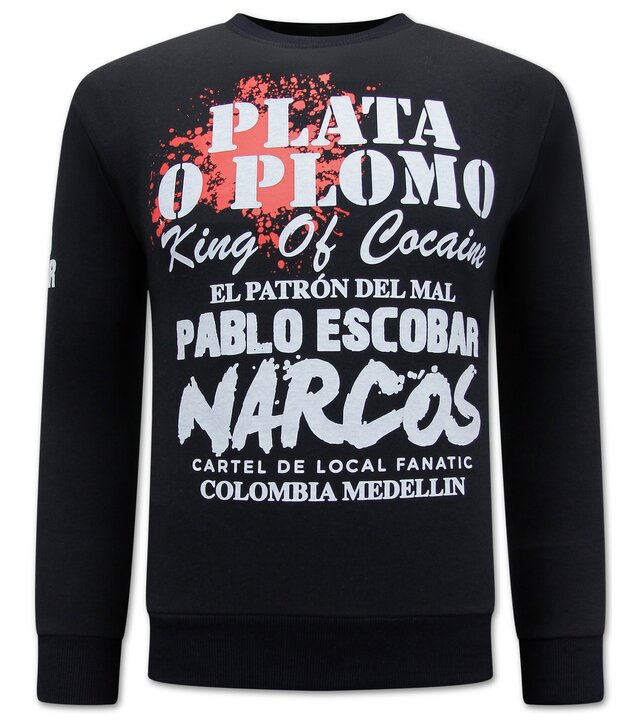 Local Fanatic El Patron - Pablo Escobar Pullover für Männer - Schwarz