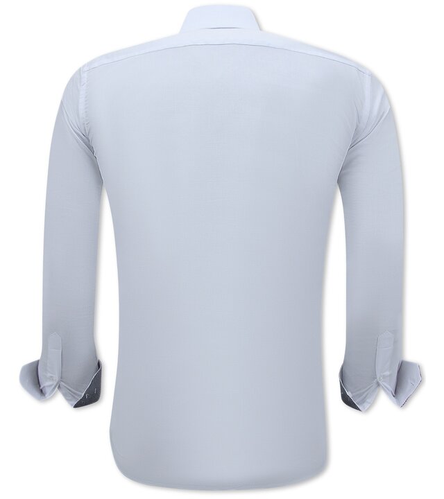 Gentile Bellini Neat Hemden für Männer - Slim Fit Bluse Stretch - Weiß