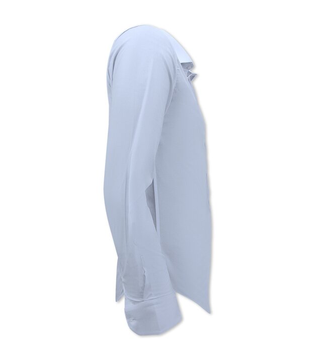 Gentile Bellini Neat Hemden für Männer - Slim Fit Bluse Stretch - Weiß