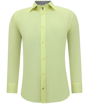 Gentile Bellini Neat Stylish Shirt für Männer - Slim Fit Bluse Stretch - Gelb