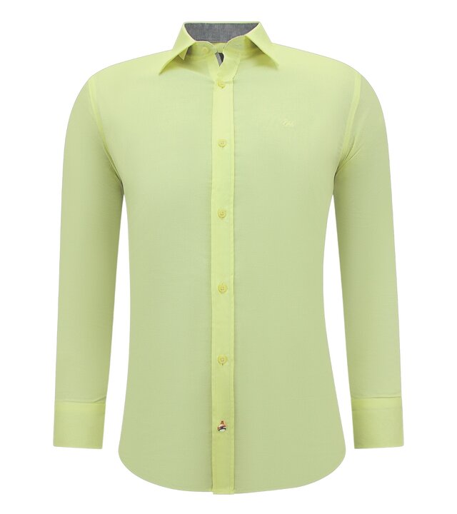 Gentile Bellini Neat Stylish Shirt für Männer - Slim Fit Bluse Stretch - Gelb