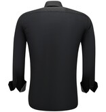 Gentile Bellini Business Hemd für Männer - Slim Fit Bluse Stretch - Schwarz