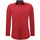 Herren Business Baumwollhemd - Slim Fit Bluse Stretch -Rot