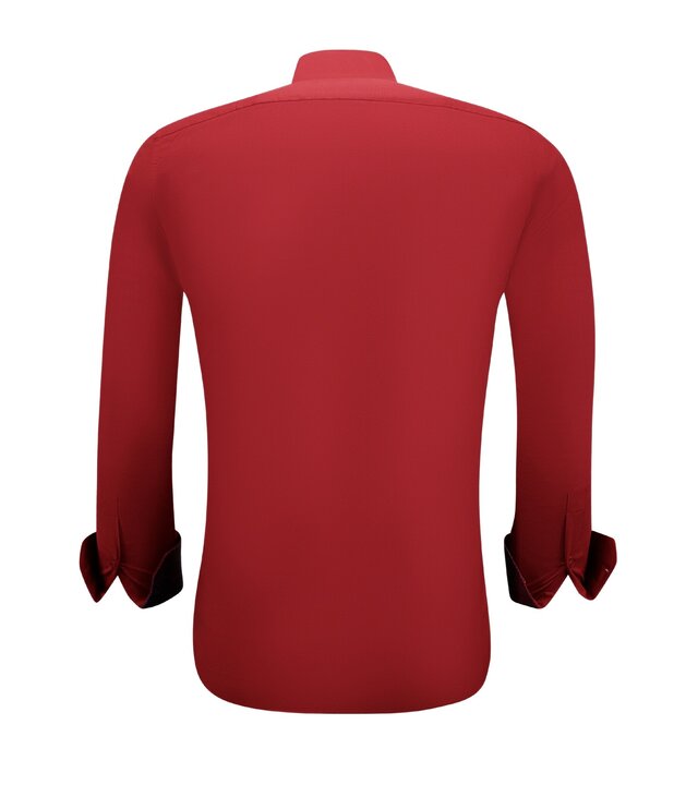 Gentile Bellini Herren Business Baumwollhemd - Slim Fit Bluse Stretch -Rot