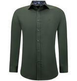 Gentile Bellini Formelle Hemden für Männer - Slim Fit Bluse Stretch - Grün