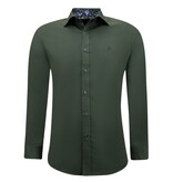 Gentile Bellini Formelle Hemden für Männer - Slim Fit Bluse Stretch - Grün