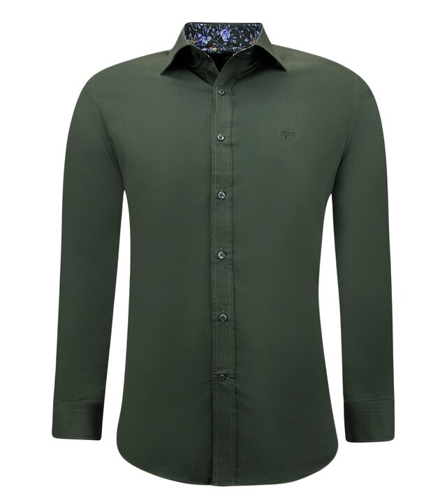 Gentile Bellini Formelle Hemden für Männer - Slim Fit Bluse Stretch - Grün
