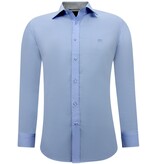 Gentile Bellini Business Herrenhemden Langarm - Slim Fit Bluse Stretch - Blau