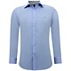Business Herrenhemden Langarm - Slim Fit Bluse Stretch - Blau