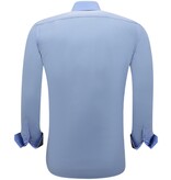 Gentile Bellini Business Herrenhemden Langarm - Slim Fit Bluse Stretch - Blau Gentile Bellini Business Herrenhemden Langarm - Slim Fit Bluse Stretch - Blau